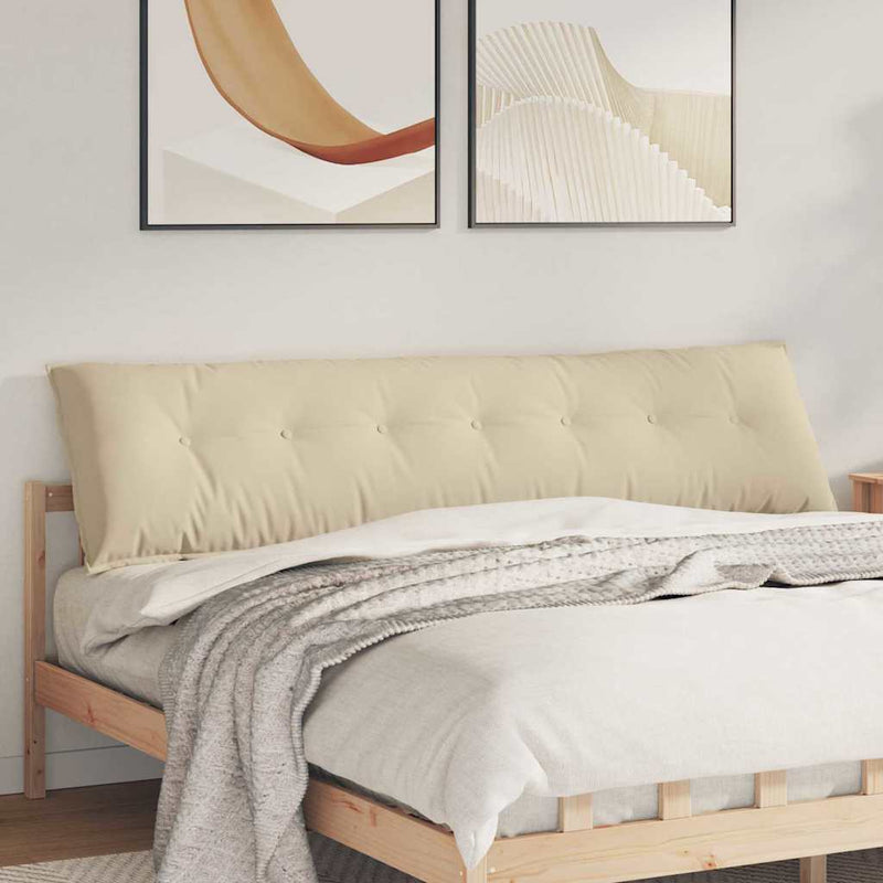 Afbeelding laden in galerijviewer, Vidaxl rugkussen crème 200 x 50 cm microvezel stof