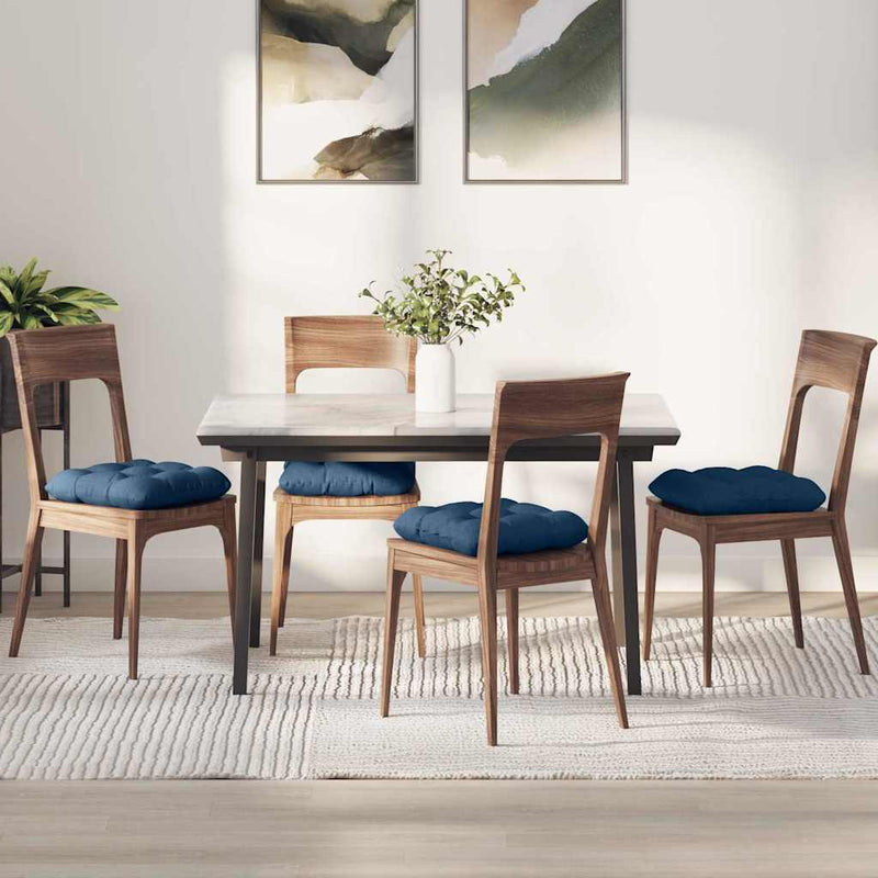 Afbeelding laden in galerijviewer, Vidaxl zitkussens 4 pcs blauw 45 x 45 x 12 cm stof