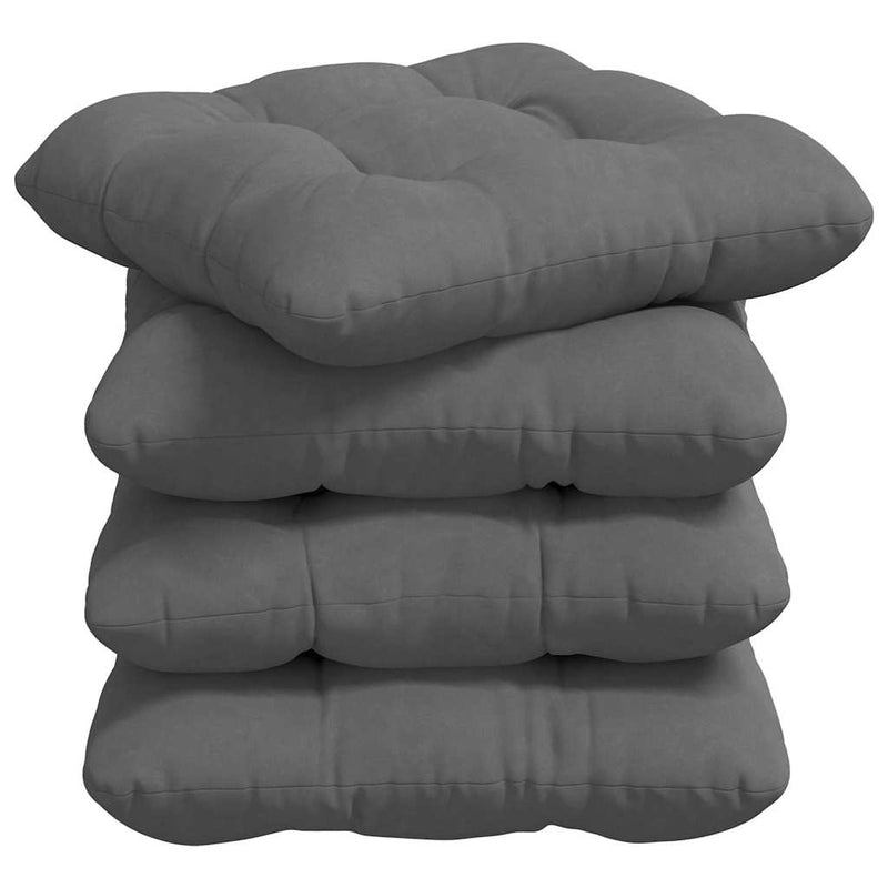 Afbeelding laden in galerijviewer, Vidaxl zitkussens 4 pcs donkergrijs 45 x 45 cm microvezel stof