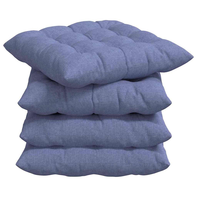 Chargez l'image dans la visionneuse de la galerie, Vidaxl zitkussens 4 pcs jeans blauw 40 x 40 x 6 cm stof