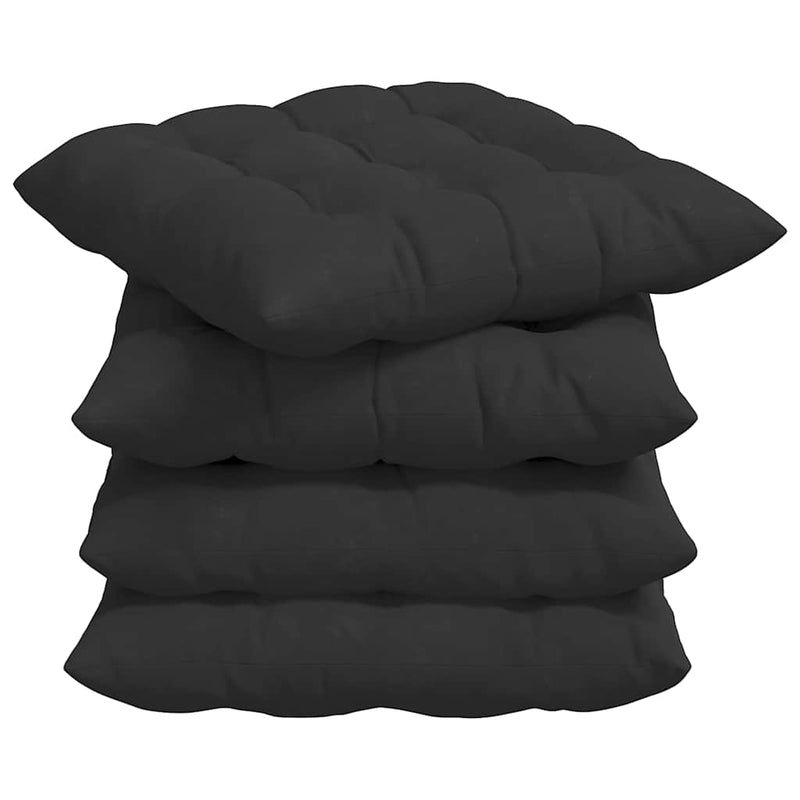 Afbeelding laden in galerijviewer, Vidaxl zitkussens 4 pcs zwart 40 x 40 x 6 cm microfibre