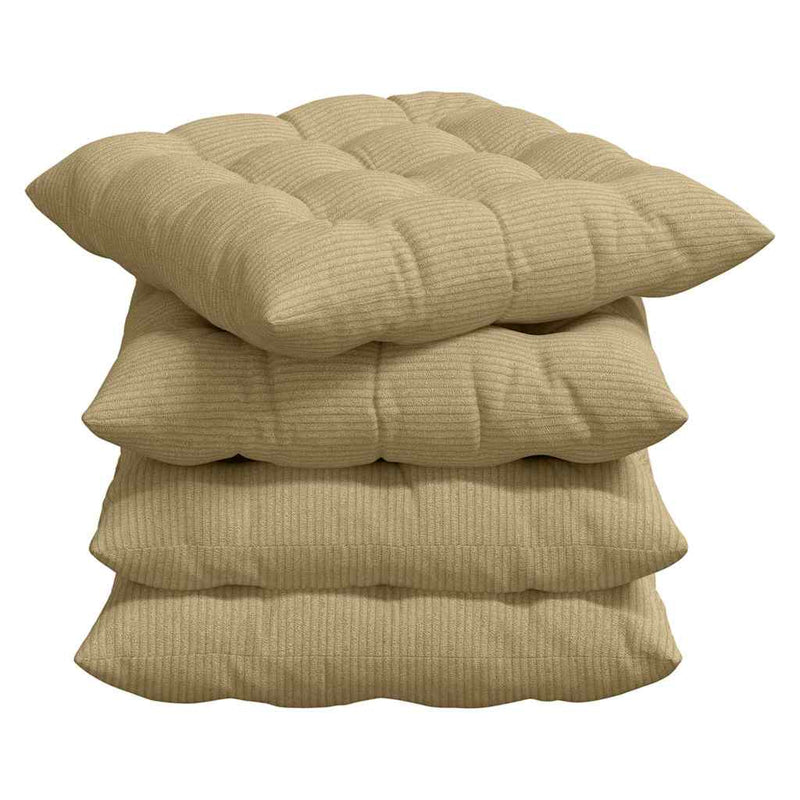Afbeelding laden in galerijviewer, Vidaxl zitkussens 4 pcs grijs groen 40 x 40 x 6 cm katoen stof
