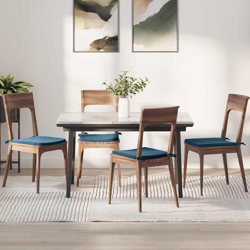 Afbeelding laden in galerijviewer, Vidaxl zitkussens 4 pcs blauw 40 x 40 x 3 cm fluweel