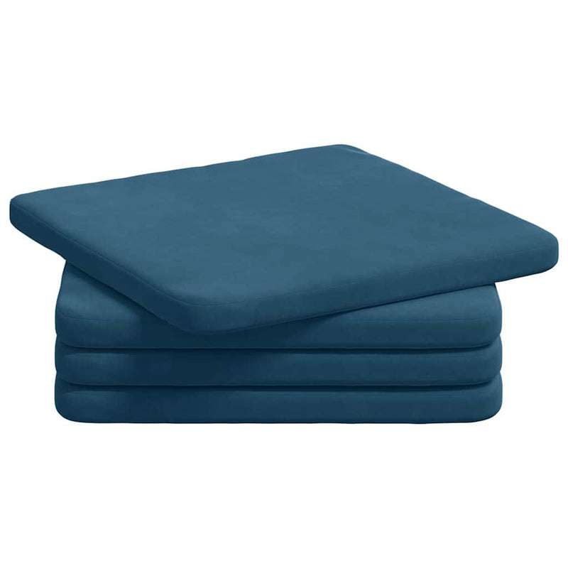 Afbeelding laden in galerijviewer, Vidaxl zitkussens 4 pcs blauw 40 x 40 x 3 cm fluweel