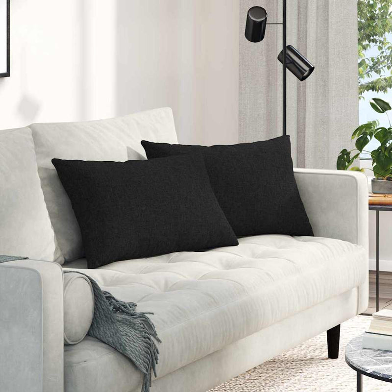 ギャラリービューアに画像をロードする, Vidaxl sofa kussens 2 pcs zwart 60 x 40 cm stof