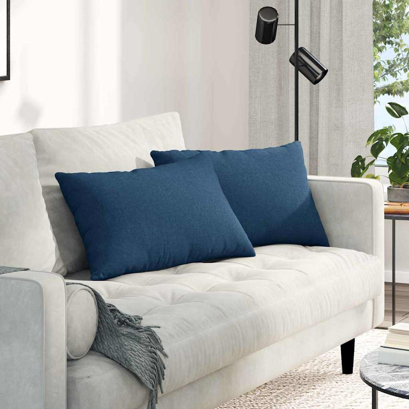 Chargez l'image dans la visionneuse de la galerie, Vidaxl sofa kussens 2 pcs blauw 60 x 40 cm stof