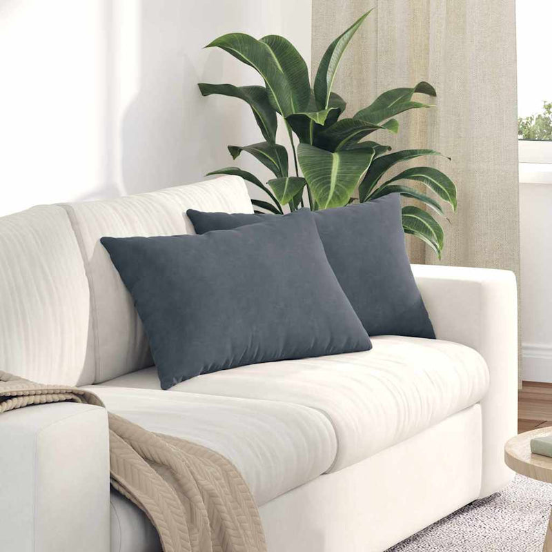 Afbeelding laden in galerijviewer, Vidaxl sofa kussens 2 stuks donkergrijs 60 x 40 cm cordstof