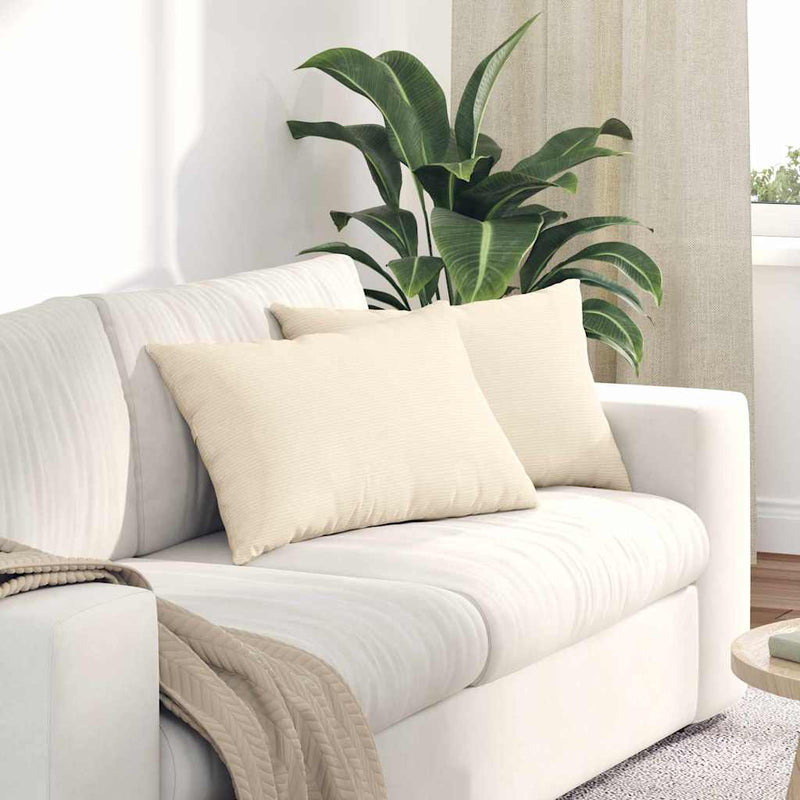 ギャラリービューアに画像をロードする, Vidaxl sofa kussens 2 stuks crème 60 x 40 cm cordstof