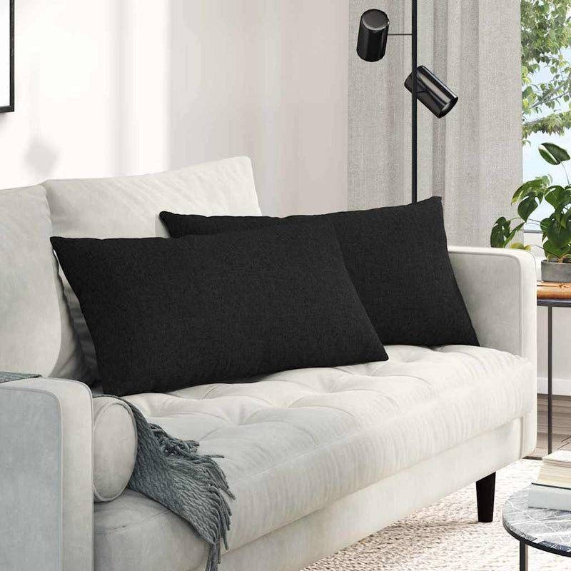 Afbeelding laden in galerijviewer, Vidaxl sofa kussens 2 pcs zwart 80 x 40 cm stof