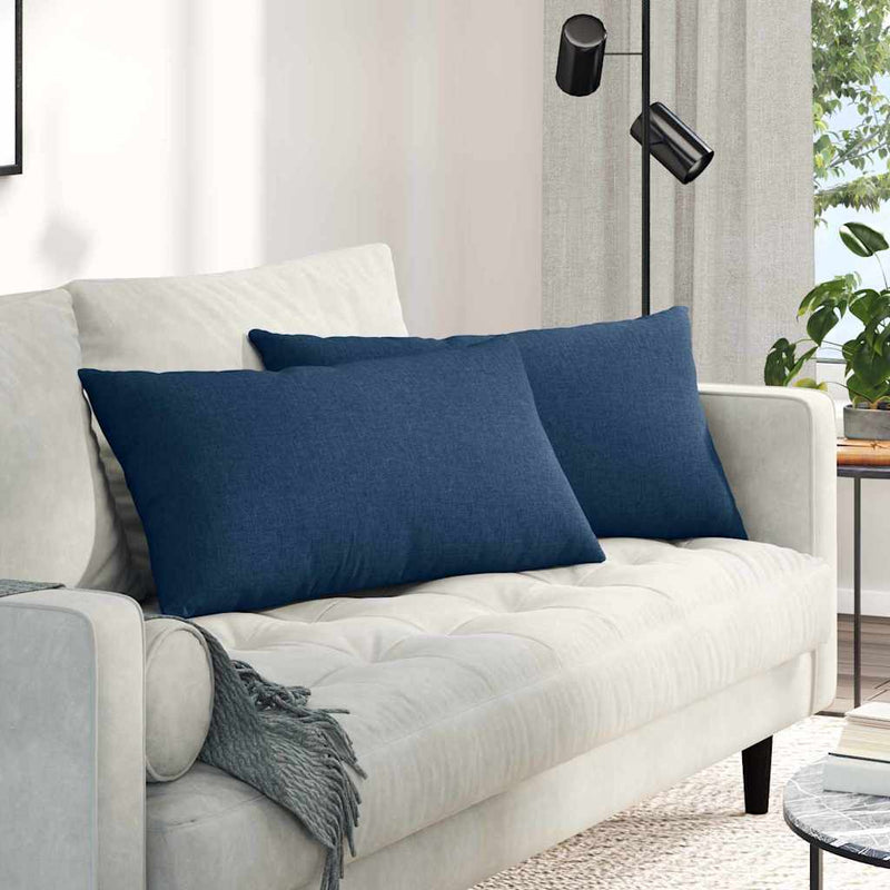 Afbeelding laden in galerijviewer, Vidaxl sofa kussens 2 pcs blauw 80 x 40 cm stof