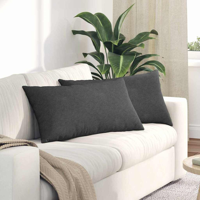 Afbeelding laden in galerijviewer, Vidaxl sofa kussens 2 stuks donkergrijs 80 x 40 cm cordstof