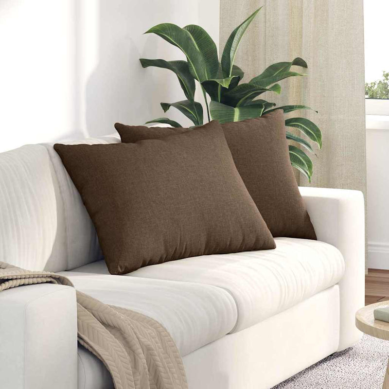 Afbeelding laden in galerijviewer, Vidaxl sofa kussens 2 pcs bruin 70 x 50 cm stof