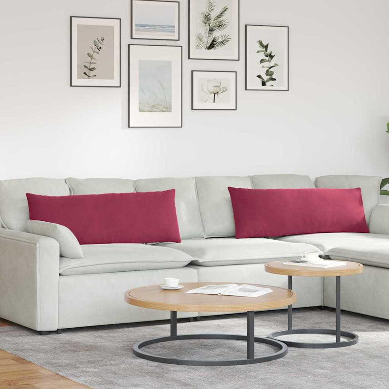 Afbeelding laden in galerijviewer, Vidaxl sofa kussens 2 stuks wijnrood 120 x 40 cm cordstof