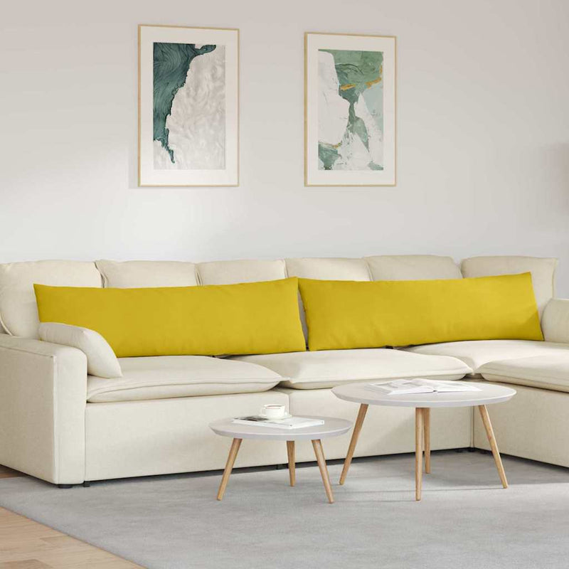 Afbeelding laden in galerijviewer, Vidaxl sofa kussens 2 stuks geel 145 x 40 cm cordstof
