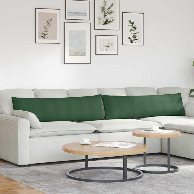 Afbeelding laden in galerijviewer, Vidaxl sofa kussens 2 stuks donkergroen 145 x 40 cm cordstof