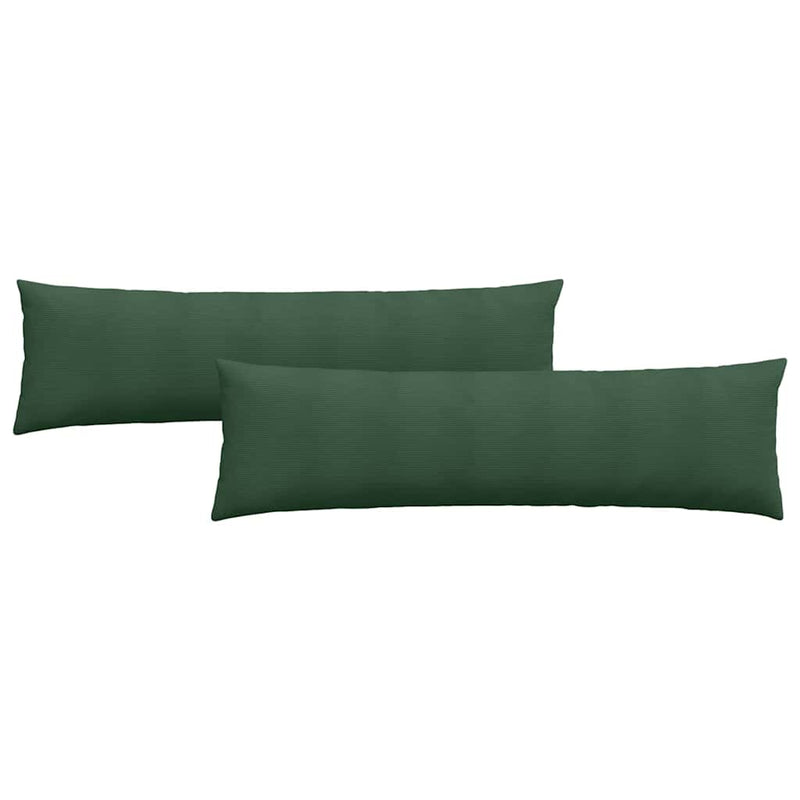 Afbeelding laden in galerijviewer, Vidaxl sofa kussens 2 stuks donkergroen 145 x 40 cm cordstof
