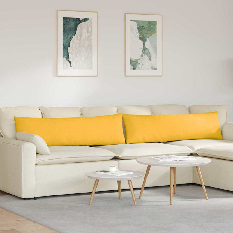 Afbeelding laden in galerijviewer, Vidaxl sofa kussens 2 stuks lichtgeel 145 x 40 cm cordstof
