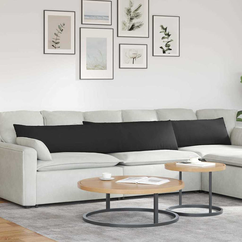 Afbeelding laden in galerijviewer, Vidaxl sofa kussens 2 stuks zwart 200 x 40 cm stof