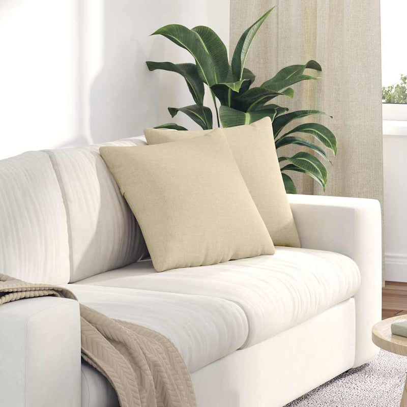 Chargez l'image dans la visionneuse de la galerie, Vidaxl sofa kussens 2 pcs crème 45 x 45 cm stof