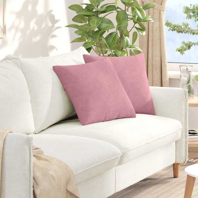 Chargez l'image dans la visionneuse de la galerie, Vidaxl sofa kussens 2 stuks roze 45 x 45 cm cordstof