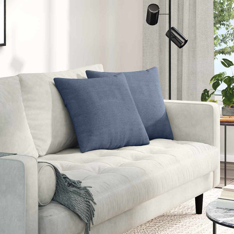Chargez l'image dans la visionneuse de la galerie, Vidaxl sofa kussens 2 stuks blauw 45 x 45 cm cordstof