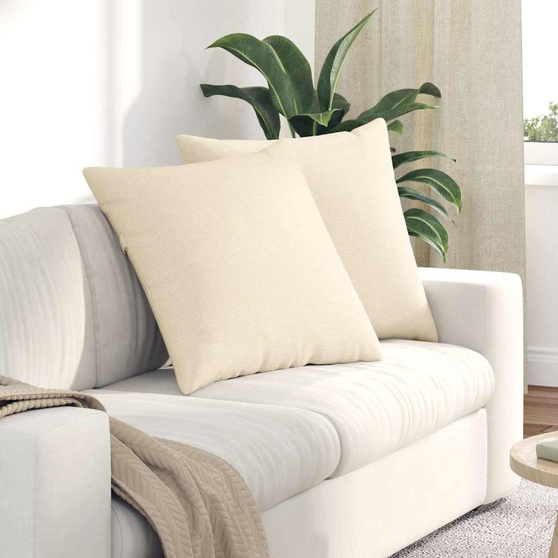 ギャラリービューアに画像をロードする, Vidaxl sofa kussens 2 stuks crème 60 x 60 cm cordstof