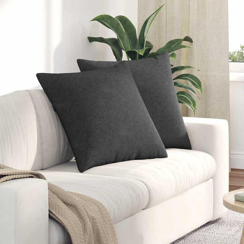 Afbeelding laden in galerijviewer, Vidaxl sofa kussens 2 stuks donkergrijs 80 x 80 cm cordstof