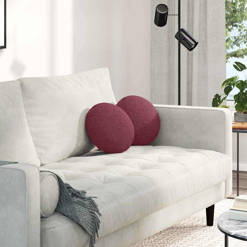 Afbeelding laden in galerijviewer, Vidaxl zitkussens 2 pcs wijnrood ø30 x 13 cm stof