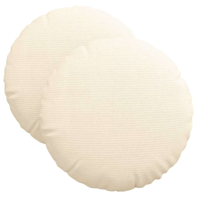Afbeelding laden in galerijviewer, Vidaxl zitkussens 2 pcs crème ø 40 cm katoen stof