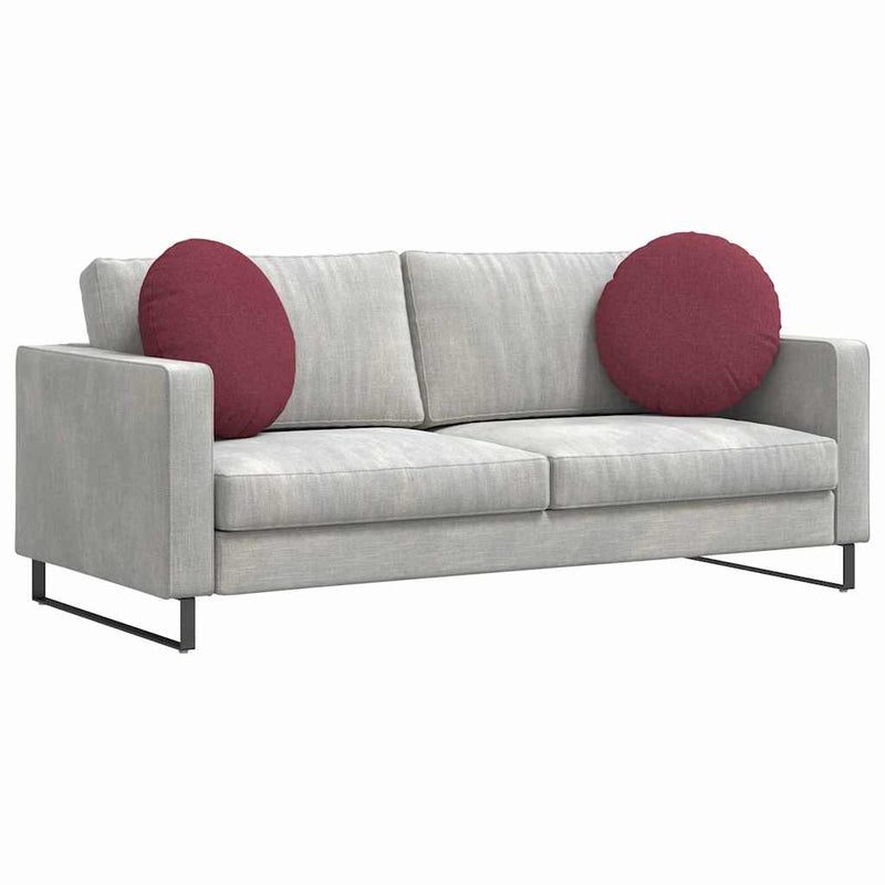 Afbeelding laden in galerijviewer, Vidaxl zitkussens 2 pcs wijnrood ø50 x 19 cm stof
