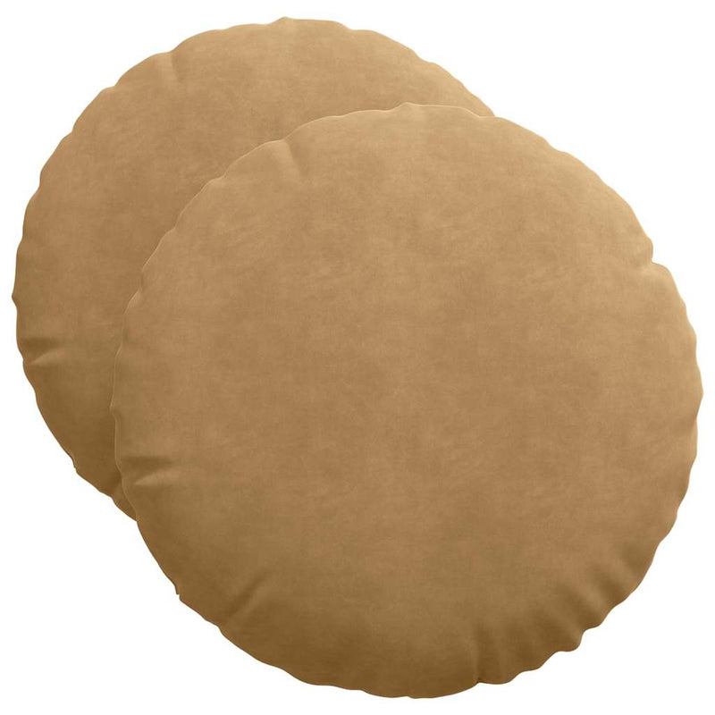 Afbeelding laden in galerijviewer, Vidaxl zitkussens 2 pcs bruin ø50 x 19 cm fluweel