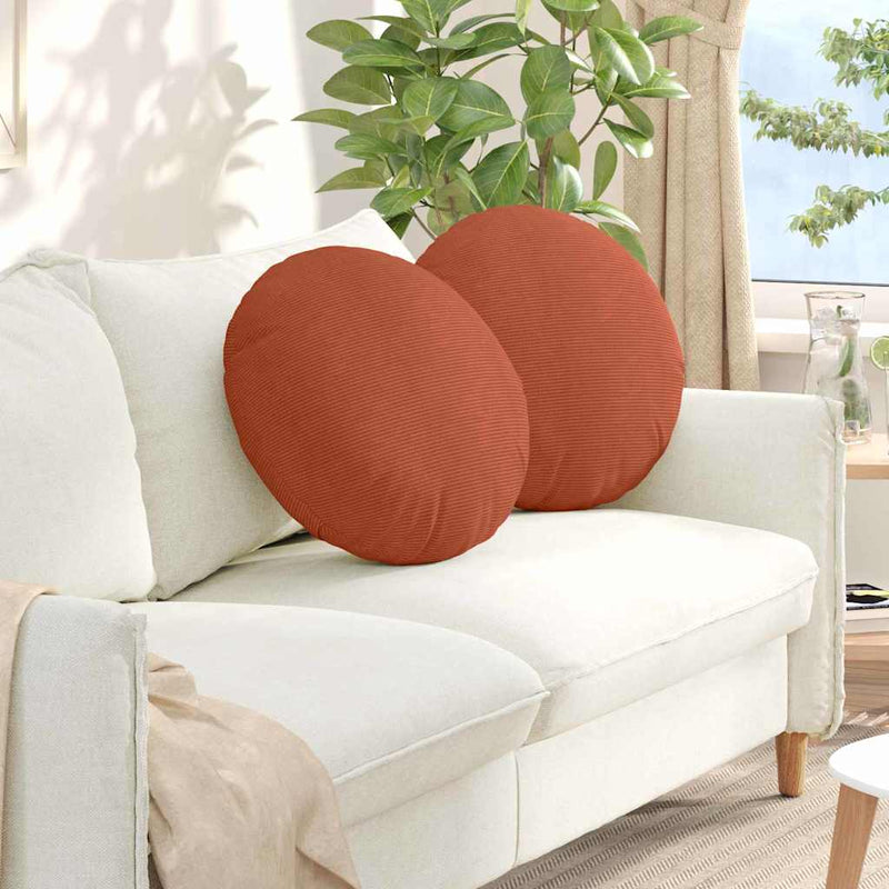 Afbeelding laden in galerijviewer, Vidaxl zitkussens 2 pcs rood-oranje ø 50 cm katoen stof