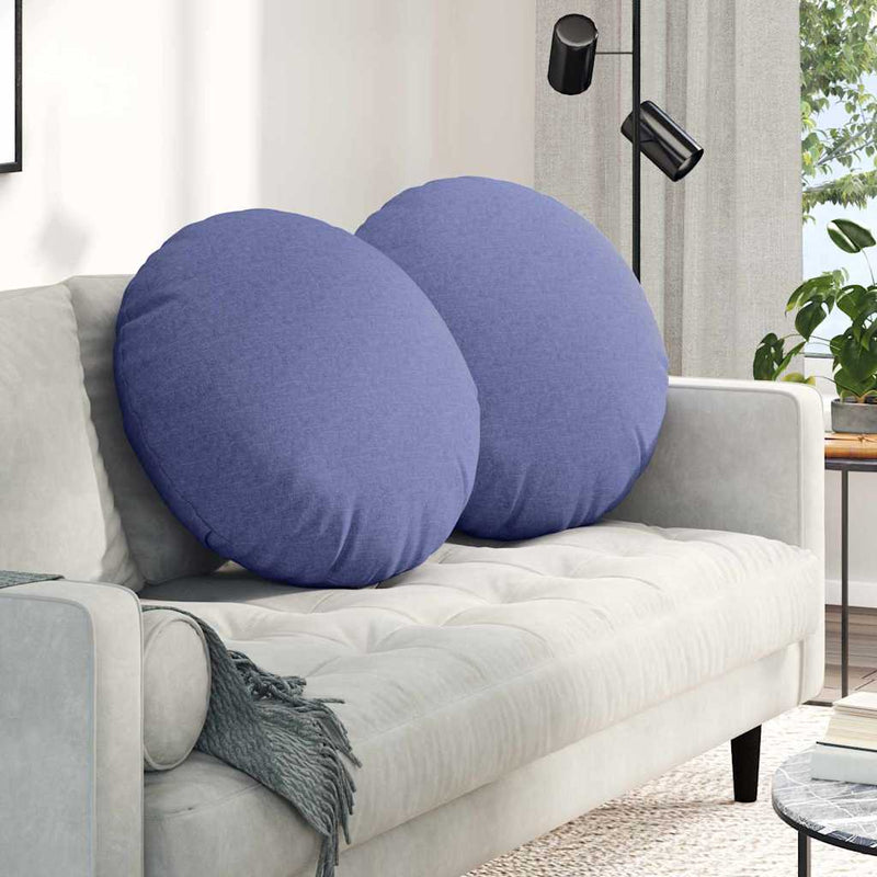 Chargez l'image dans la visionneuse de la galerie, Vidaxl zitkussens 2 pcs jeans blauw ø60 x 21 cm stof