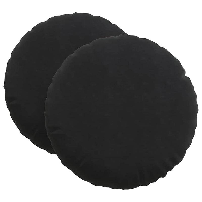 Afbeelding laden in galerijviewer, Vidaxl zitkussens 2 stuks zwart ø 40 x 13 cm fluweel