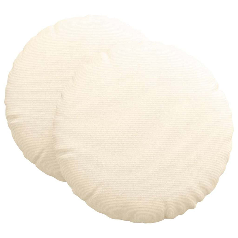Afbeelding laden in galerijviewer, Vidaxl zitkussens 2 pcs crème ø 60 cm katoen stof