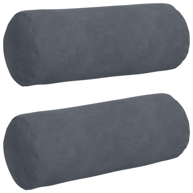 Chargez l'image dans la visionneuse de la galerie, Vidaxl bolster kussens 2 stuks donkergrijs ø 15 x 40 cm cordstof