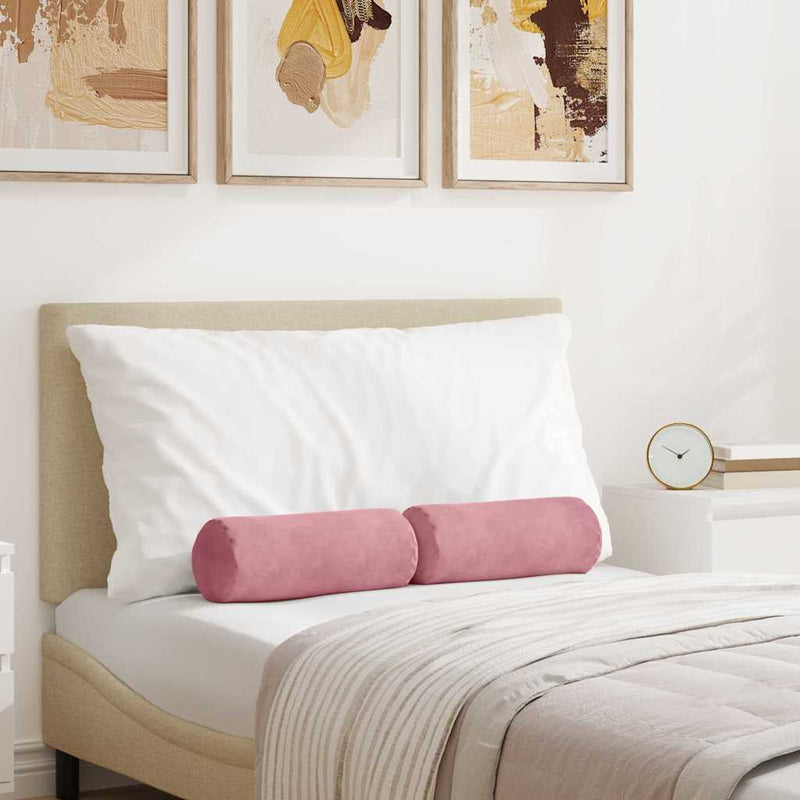 Chargez l'image dans la visionneuse de la galerie, Vidaxl bolster kussens 2 stuks roze ø 15 x 40 cm cordstof