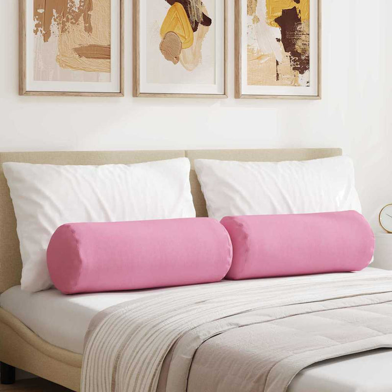 Chargez l'image dans la visionneuse de la galerie, Vidaxl bolster kussens 2 stuks roze ø 25 x 70 cm stof