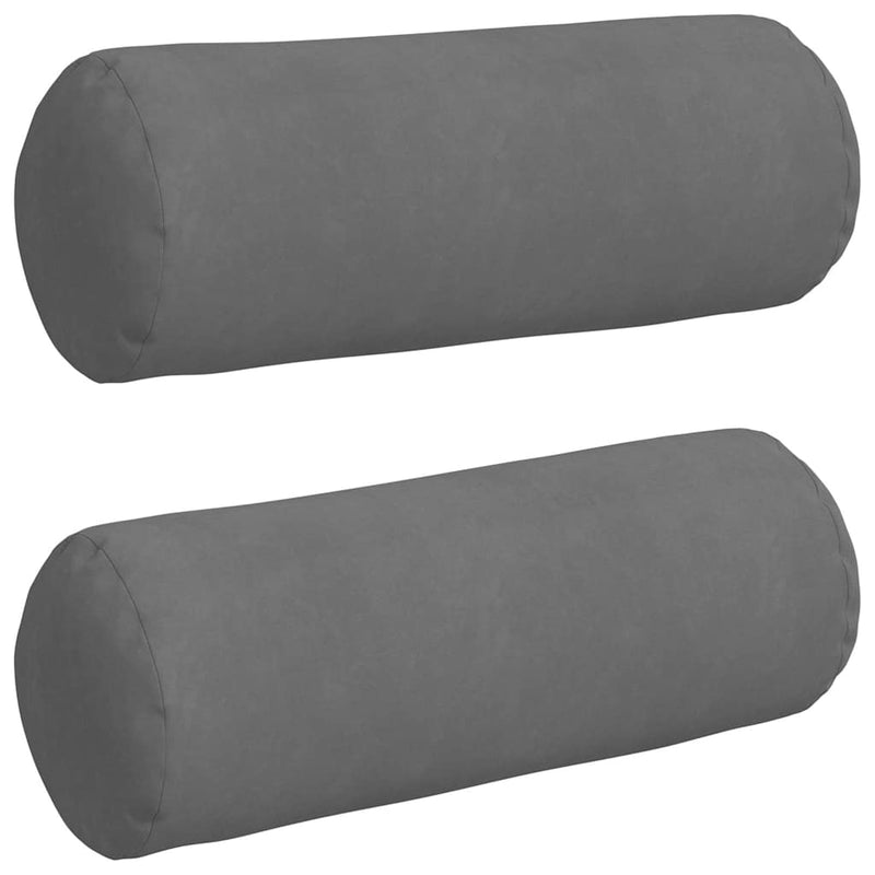 ギャラリービューアに画像をロードする, Vidaxl bolster kussens 2 stuks donkergrijs ø 25 x 70 cm microvezel stof