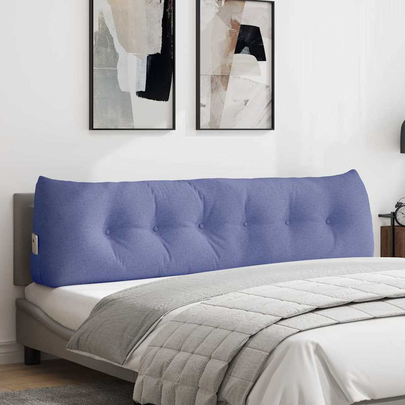 Afbeelding laden in galerijviewer, Vidaxl rugkussen jeans blauw 180 x 24 x 50 cm stof