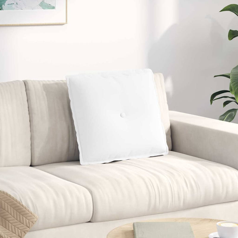 Afbeelding laden in galerijviewer, Vidaxl rugkussen wit 50 x 19 x 45 cm stof