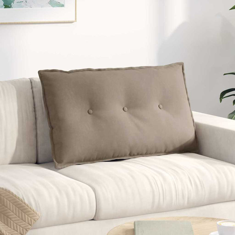 Afbeelding laden in galerijviewer, Vidaxl rugkussen taupe 80 x 50 cm microvezel stof
