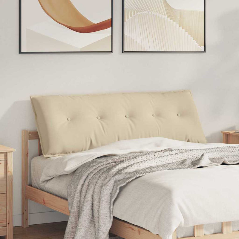 Afbeelding laden in galerijviewer, Vidaxl rugkussen crème 140 x 50 cm microvezel stof
