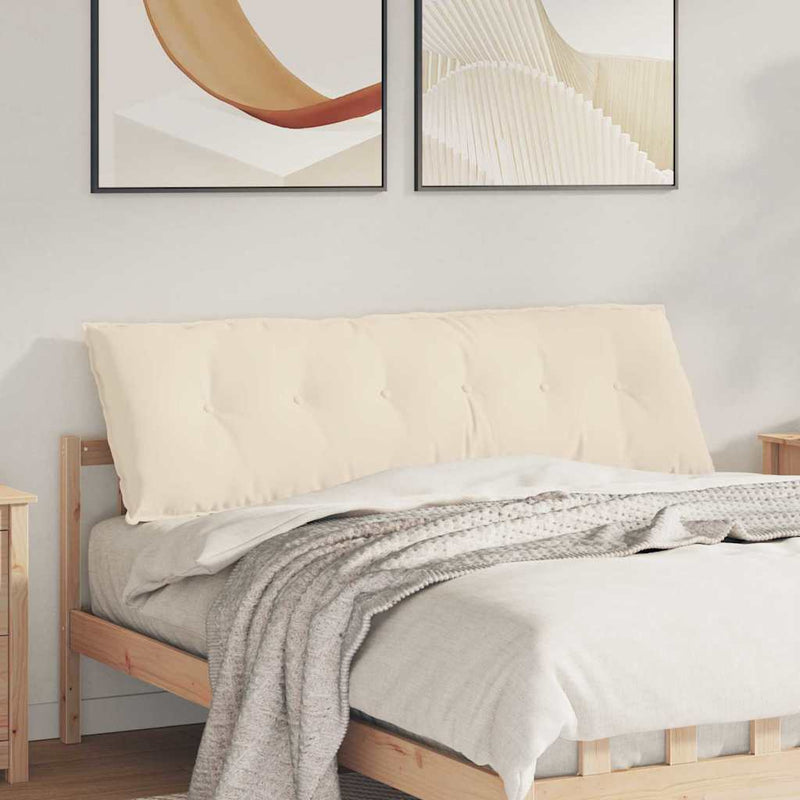 Afbeelding laden in galerijviewer, Vidaxl rugkussen beige 160 x 50 cm microvezel stof