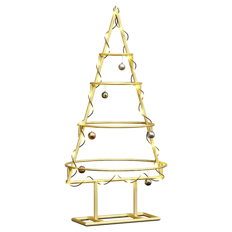 Afbeelding laden in galerijviewer, Vidaxl metalen kerstboom met standaard goud 60 cm poedergecoat staal
