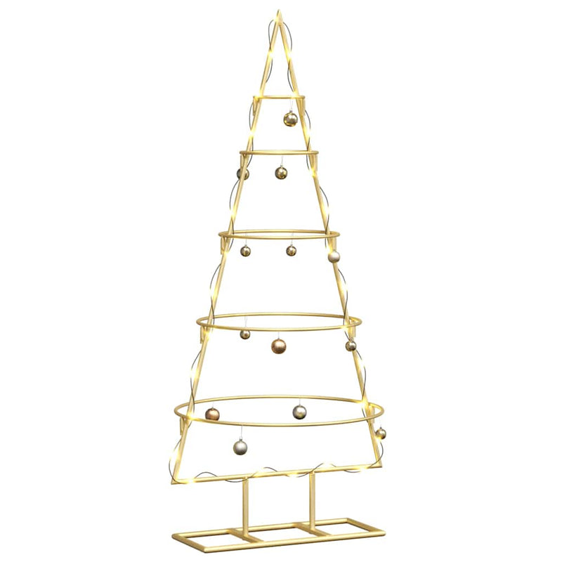 Afbeelding laden in galerijviewer, Vidaxl metalen kerstboom met standaard goud 90 cm poedergecoat staal