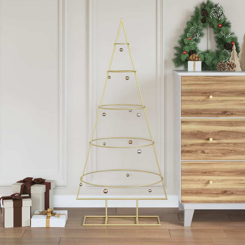 Afbeelding laden in galerijviewer, Vidaxl metalen kerstboom goud 124,5 cm poedergecoat staal