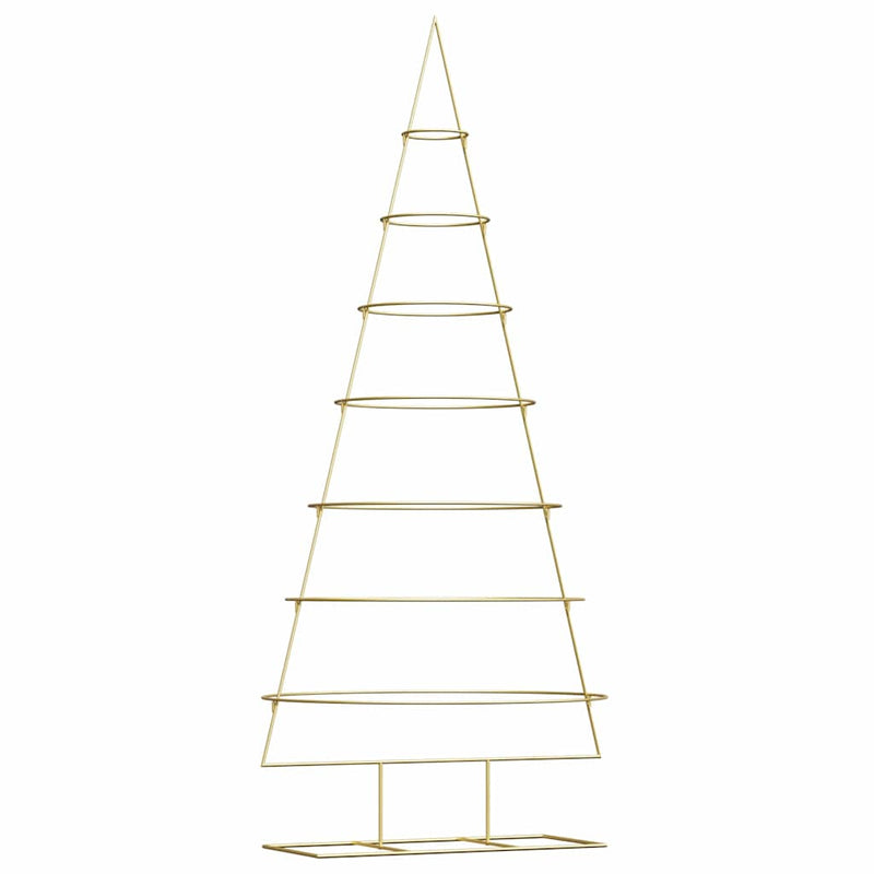 Afbeelding laden in galerijviewer, Vidaxl metalen kerstboom met standaard goud 209 cm poedergecoat staal
