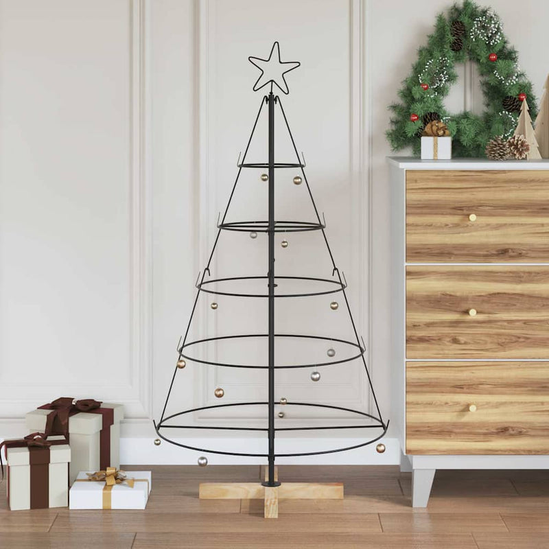 Afbeelding laden in galerijviewer, Vidaxl kerst cone boom met standaard zwart 126 cm staal