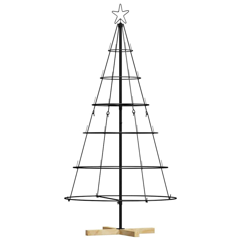 Afbeelding laden in galerijviewer, Vidaxl kerst cone boom met standaard zwart 154 cm staal